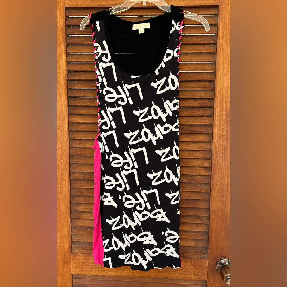 NICKI MINAJ “Barbz” Sleeveless Beach Coverup w Stitching & Scoop Neck Size L